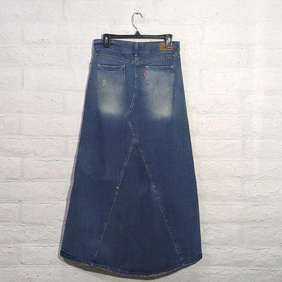 Vintage Y2K Denim Maxi Skirt - Picture 3 of 15